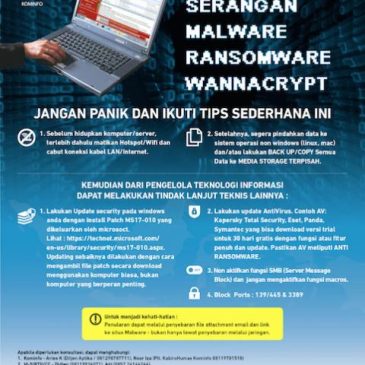 Siaran Pers Kementerian Komunikasi dan Informatika No. 56/HM/KOMINFO/05/2017 Tentang Antisipasi Terhadap Ancaman Malware Ransomware Jenis WannaCRY