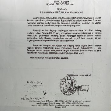 Pelarangan Pertunjukan Adu Bagong