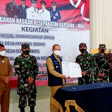 Bupati bersama TNI Tandatangani MOU Program Kemanunggalan TNI bersama Rakyat