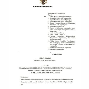 Surat Edaran Perpanjangan PPKM