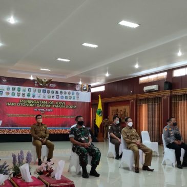 Bupati bersama forkopimda KabupatenMajalengka mengikuti Peringatan HariOtonomi Daerah ke-26 Tahun 2022