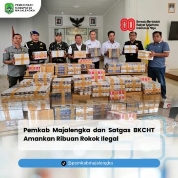 Pemkab Majalengka dan Satgas BKCHT Amankan Ribuan Rokok Ilegal